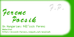 ferenc pocsik business card